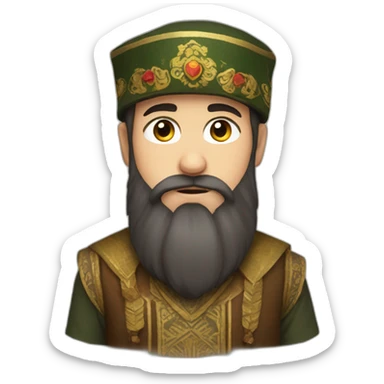bearded boy wearing a Dagestan papakha hat sticker