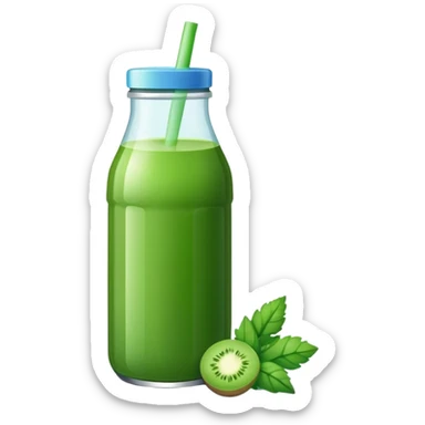 Bottled green juice sticker