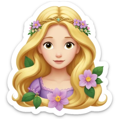 Poster-style sticker, pastel green background. In the center: Rapunzel with long golden hair and flowers. On top: TAURUS. Below in cursive: ‘Nature’s Princess’. At the bottom: ‘Grounded, loving, graceful.’ 🌿🌸✨ sticker