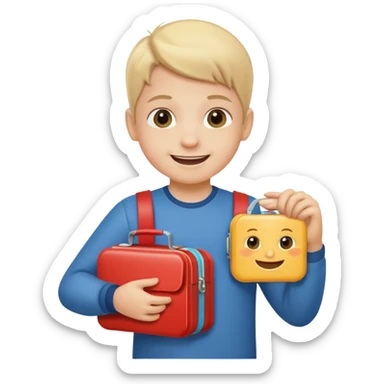 chil with lunchbox sticker