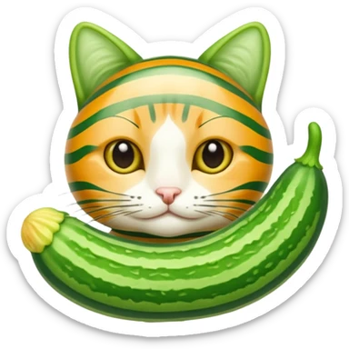 Cucumber cat sticker