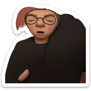 boy with closed eyes sticker