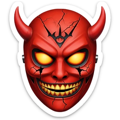 cursed mask, red, satan sticker