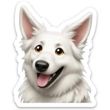 white shepherd laughs sticker