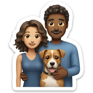 Male with dog and girlfriend sticker