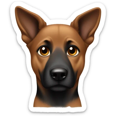 Medium Brown with some black Shepard dog with floppy ears sticker