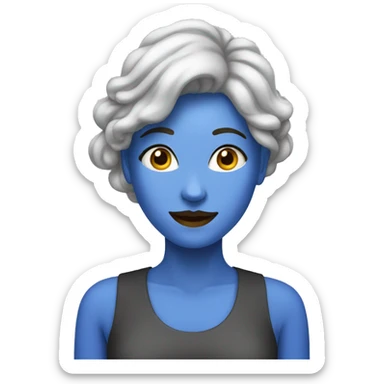  a picture of a woman with voices inside her head that helps her accomplish her goals sticker