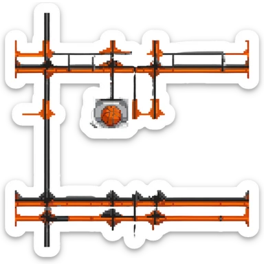 silver basketball, metallic silver surface with classic orange seams sticker