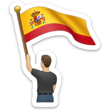 bandera de España vista lateral sticker