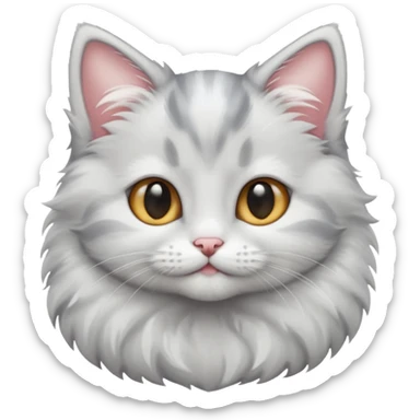 gray and white kitten sticker