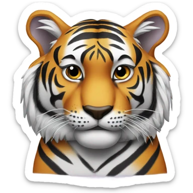 Bengal tiger wearing an lsu headband  sticker