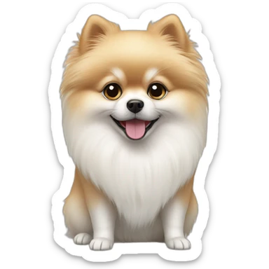 White pomeranian sticker