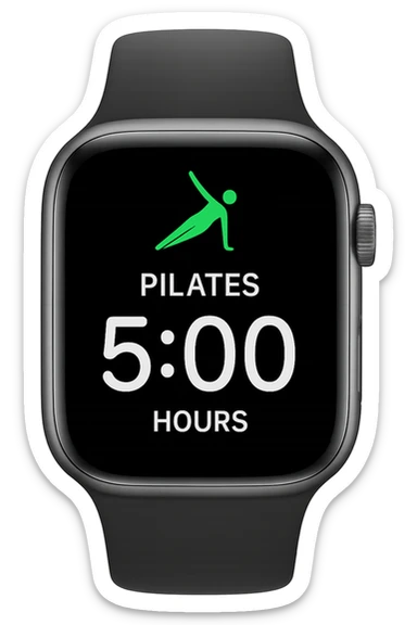 smartwatch con modalità attiva di pilates che segna 5 ore di pilates, REALISTICA 4K sticker