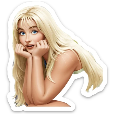 blonde girl with blue eyes sticker