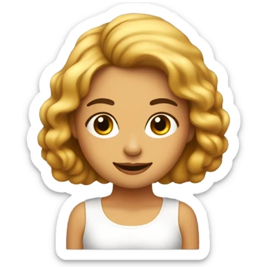 Mujer de pelo rizo color miel corto a los hombros , ojos marrones piel mestiza  sticker