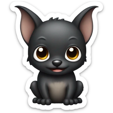 Bat animal with black hair sticker