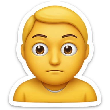 A normal emoji who is side eyeing and has a judging face sticker