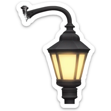 gas lamp streetlight with visible filament sticker