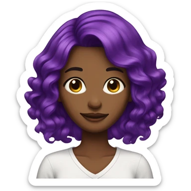 Purple hair sticker