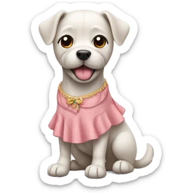dog wearing a dress sticker