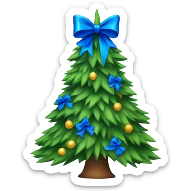 Christmas tree with blue bows sticker
