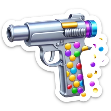 Confetti gun sticker