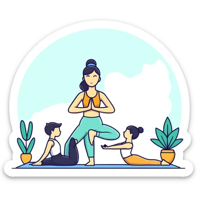 couple yoga sticker