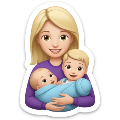 Mom holding baby sticker