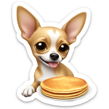Chihuahua eating a pancake sticker