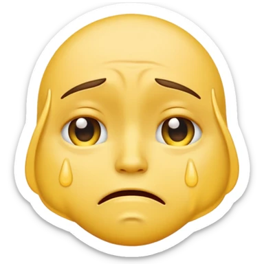 Crying unisex yellow emoji sticker