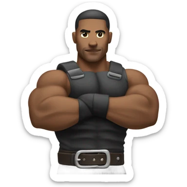 bicep with belt around it sticker