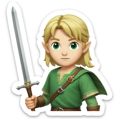 nintendo Link with his sword sticker