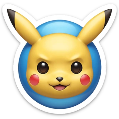 A blue Pokéball with highlights, anime Pikachu style, emoji style, variation 5 sticker