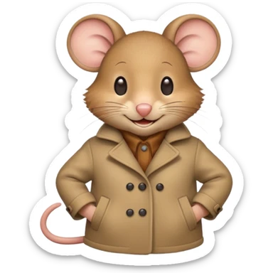 mouse wearing coat sticker