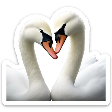 2 swans kissing sticker