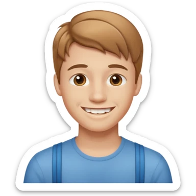 a young guy with braces smiling sticker