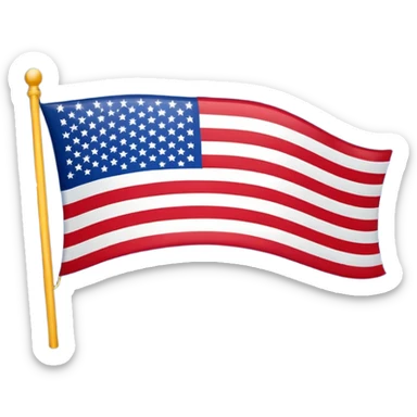United States flag, Facebook emoji style, slightly waving, no text sticker