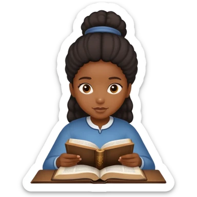 black girl reading bible sticker