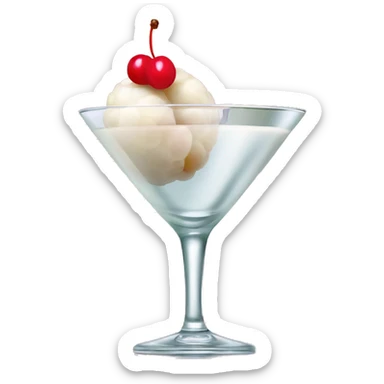 lychee martini with only 1 lychee on the drink sticker