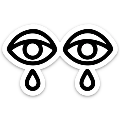 a pair of eyes showing sadness, icon style sticker