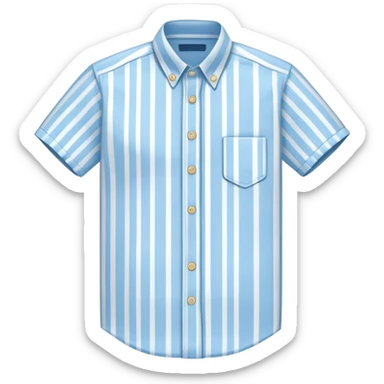 light blue and white vertically striped button down shirt, isolated sticker