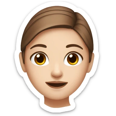 White girl with brown hair doing skincare sticker