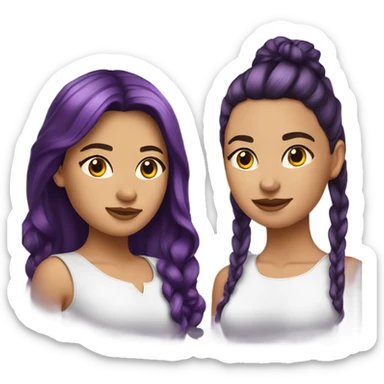 Mexican-duo-girls-best-friend-brunette-purple hair sticker