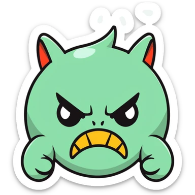 Angry face with steam coming from ears sticker