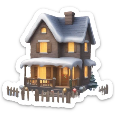 Cozy Christmas house sticker