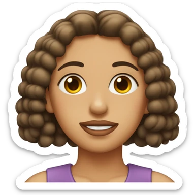 Una mujer pelirroja con rulos y ojos claros tirando un beso sticker