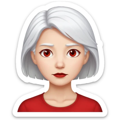 female white hair face slap
 sticker