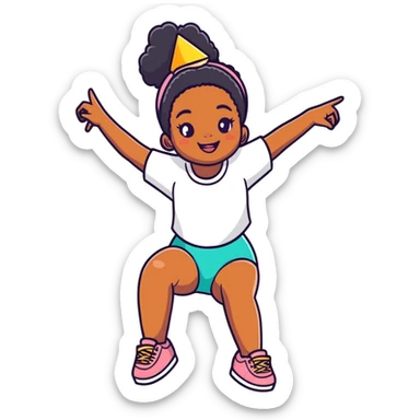 Black girl twerking celebrating birthday sticker