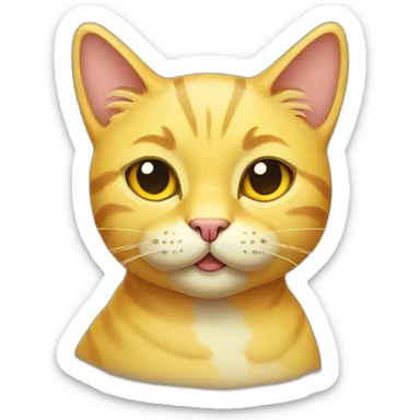 yellow smirking cat with one raised eyebrow sticker