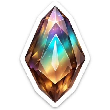 brown iridescent nebula crystal shard sticker